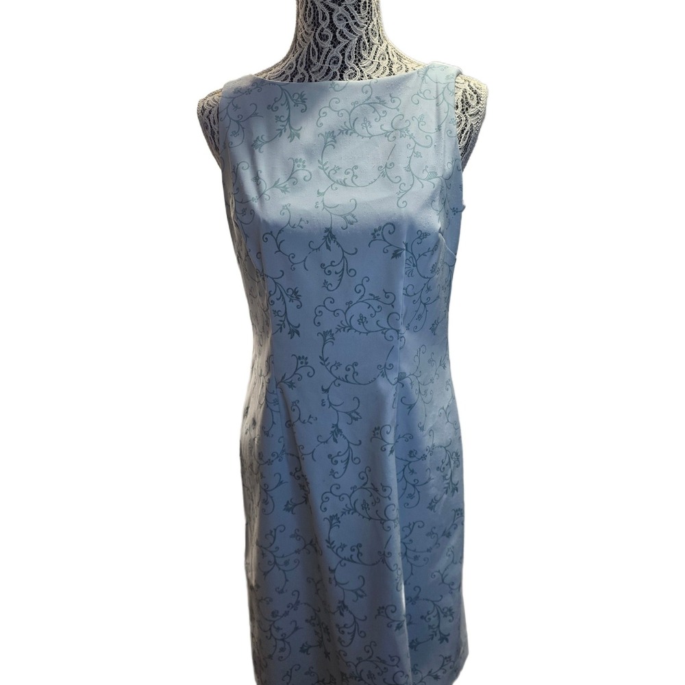 CDC Caren Desiree Co Midi Dress‎ Womens 8 White Floral Embroidered Sheath Casual